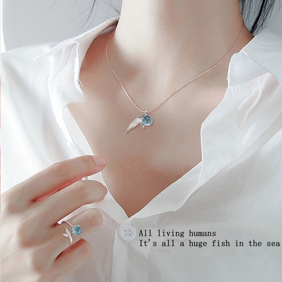 Mermaid Tears 925 Silver Necklace - Picture 4 of 4